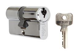 Картинка Цилиндр латунный для замка ключ/ключ 60мм (30+30) арт.Л/ЦМ-60 цвет: хром  купить 